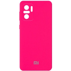 Чохол Silicone Cover Full Camera (AA) для Xiaomi Redmi Note 10 / Note 10s, Рожевий / Barbie pink