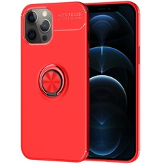 TPU чехол Deen ColorRing под магнитный держатель (opp) для Apple iPhone 12 Pro Max (6.7") Красный / Красный