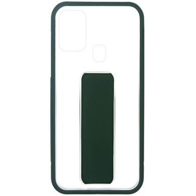 Чехол TPU+PC Hand holder для Samsung Galaxy A21s Dark green