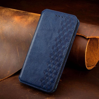 Кожаный чехол книжка GETMAN Cubic (PU) для Samsung Galaxy A51 Синий