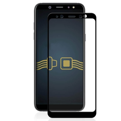 Захисне скло 2.5D CP + (full glue) для Samsung Galaxy A6 (2018), Чорний