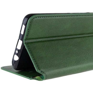 Кожаный чехол книжка GETMAN Cubic (PU) для Motorola Moto G24 / G04 Зеленый