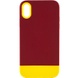 Чехол TPU+PC Bichromatic для Apple iPhone X / XS (5.8") Brown burgundy / Yellow
