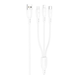 Дата кабель Borofone BX71 USB to 3in1 (1m), Білий