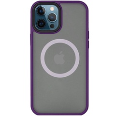TPU+PC чехол Metal Buttons with MagSafe для Apple iPhone 13 Pro (6.1") Темно-фиолетовый