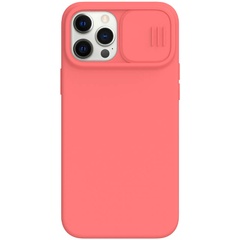 Силиконовая накладка Nillkin Camshield Silky Magnetic для Apple iPhone 12 Pro / 12 (6.1") Оранжево-розовый