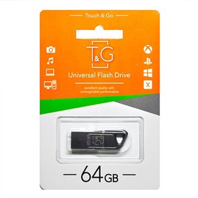 Флеш-драйв USB Flash Drive T & G 114 Metal Series 64GB, Чорний