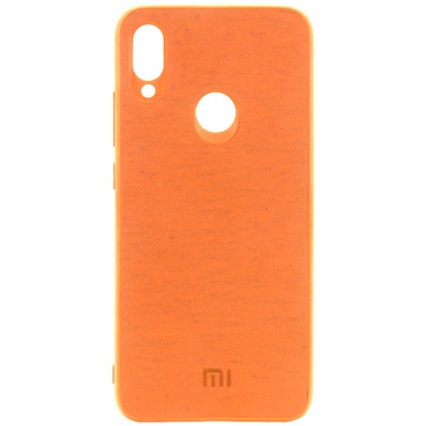 TPU чехол Textile Logo для Xiaomi Redmi 7 Оранжевый