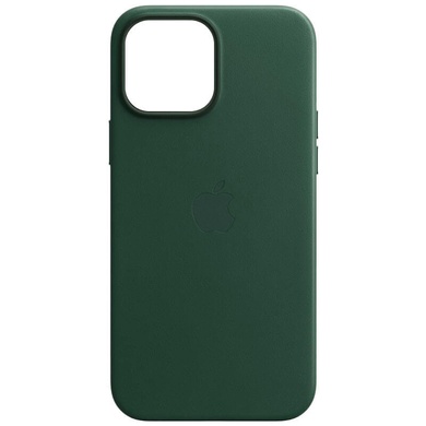 Кожаный чехол Leather Case (AA) with MagSafe для Apple iPhone 14 Plus (6.7") Military green