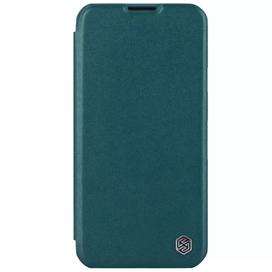 Кожаный чехол (книжка) Nillkin Qin Pro Plain Camshield для Apple iPhone 15 (6.1") Зеленый