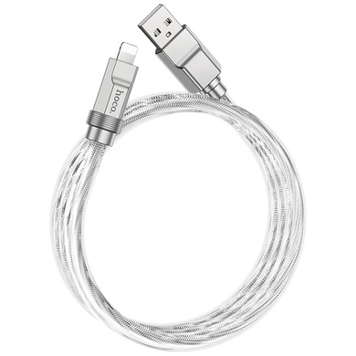 Дата кабель Hoco U113 Solid 2.4A USB to Lightning (1m) Silver