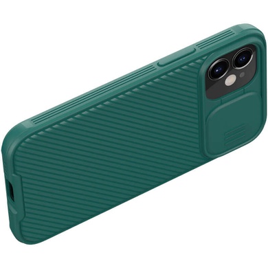 Карбонова накладка Nillkin Camshield (шторка на камеру) для Apple iPhone 12 mini (5.4"), Зелений / Dark Green