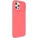 Силиконовая накладка Nillkin Camshield Silky Magnetic для Apple iPhone 12 Pro / 12 (6.1") Оранжево-розовый