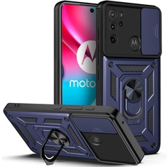 Ударопрочный чехол Camshield Serge Ring для Motorola Moto G60S Синий