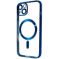 TPU чехол Fibra Chrome with MagSafe для Apple iPhone 14 (6.1") Blue