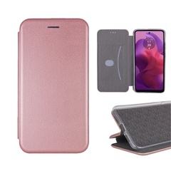 Кожаный чехол (книжка) Classy для Motorola Moto G24 / G04 / E14 Rose Gold