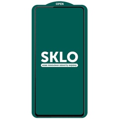 Защитное стекло SKLO 5D (тех.пак) для Realme 9 4G / 9 Pro+ Черный / Белая подложка