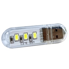 Світлодіодна USB LED лампочка 3LED 1W, Transparent