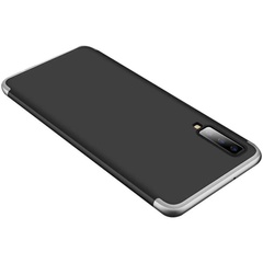 Пластикова накладка GKK LikGus 360 градусів (opp) для Samsung A750 Galaxy A7 (2018), Чорний / Срібний