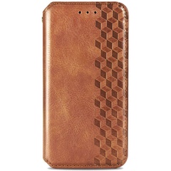 Кожаный чехол книжка GETMAN Cubic (PU) для Samsung Galaxy A72 4G / A72 5G Коричневый