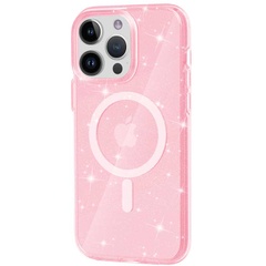 Чехол TPU Galaxy Sparkle (MagFit) для Apple iPhone 13 Pro (6.1") Pink+Glitter