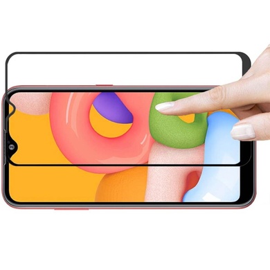 Защитное цветное стекло Mocoson 5D (full glue) для Samsung Galaxy A01 Черный