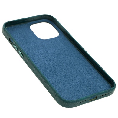 Кожаный чехол Croco Leather для Apple iPhone 12 Pro Max (6.7") Green