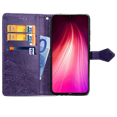 Шкіряний чохол (книжка) Art Case з візитницею для Xiaomi Redmi Note 8T, Фіолетовий