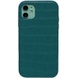 Кожаный чехол Croco Leather для Apple iPhone 11 (6.1") Green