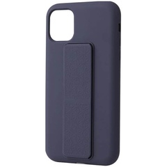 Чехол Silicone Case Hand Holder для Apple iPhone 11 Pro Max (6.5") Темно-синий / Midnight blue