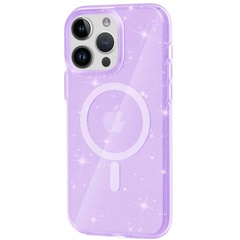 Чехол TPU Galaxy Sparkle (MagFit) для Apple iPhone 13 Pro (6.1") Purple+Glitter
