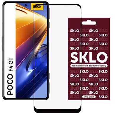 Захисне скло SKLO 3D (full glue) для Xiaomi Poco F4 GT, Чорний