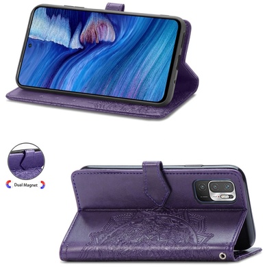 Кожаный чехол (книжка) Art Case с визитницей для Xiaomi Redmi Note 10 5G / Poco M3 Pro Фиолетовый