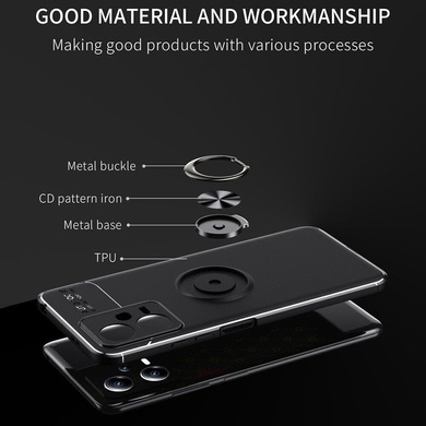 TPU чехол Deen ColorRing под магнитный держатель (opp) для Xiaomi Poco X5 5G / Note 12 5G Черный / Черный