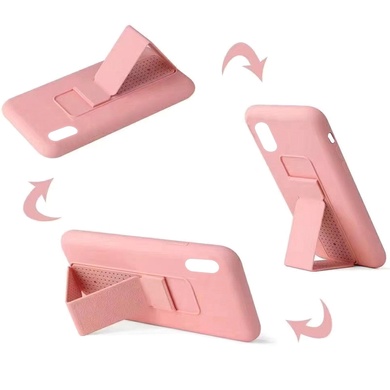 Чехол Silicone Case Hand Holder для Apple iPhone X / XS (5.8") Розовый / Pink