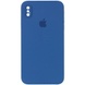 Чохол Silicone Case Square Full Camera Protective (AA) для Apple iPhone XS / X (5.8"), Синій / Navy Blue