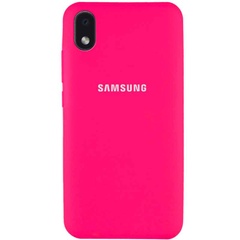 Чехол Silicone Cover Full Protective (AA) для Samsung Galaxy M01 Core / A01 Core Розовый / Barbie pink