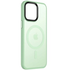TPU+PC чехол Metal Buttons with MagSafe Colorful для Apple iPhone 14 (6.1") Мятный