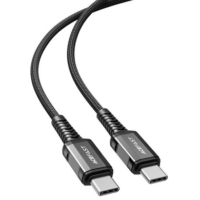 Дата кабель Acefast C1-09 USB-C to USB-C PD240W 40Gbps USB 4 aluminum alloy (1m) Black / Gray