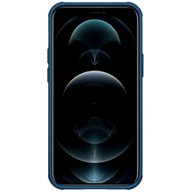 Карбоновая накладка Nillkin Camshield (шторка на камеру) для Apple iPhone 13 / 14 (6.1") Синий / Blue