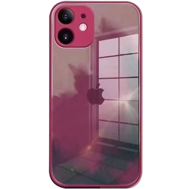 TPU+Glass чехол Aquarelle Full Camera для Apple iPhone 12 (6.1") Красный