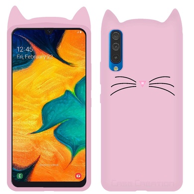 Силиконовая накладка 3D Cat для Samsung Galaxy A70 (A705F) Розовый