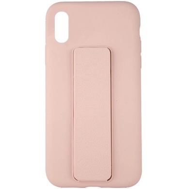 Чехол Silicone Case Hand Holder для Apple iPhone XS Max (6.5") Розовый / Pink Sand