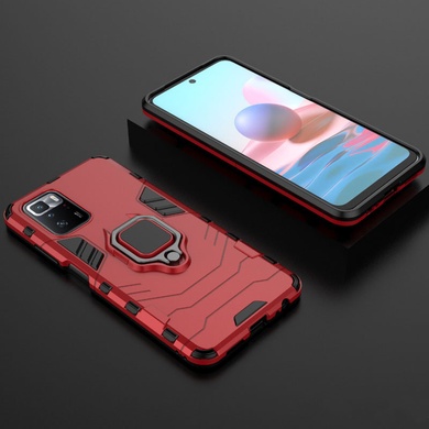 Ударопрочный чехол Transformer Ring for Magnet для Xiaomi Redmi Note 10 Pro 5G Красный / Dante Red