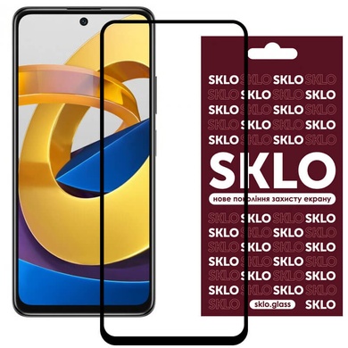 Захисне скло SKLO 3D (full glue) для Xiaomi Poco M4 Pro 4G, Чорний