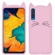 Силиконовая накладка 3D Cat для Samsung Galaxy A70 (A705F) Розовый
