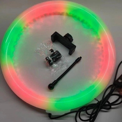 Кільцева LED лампа RGB 3D-36 120 діодів, 24 RGB, 36 см 14", Чорний