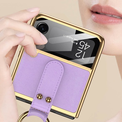 Кожаный чехол GKK with ring and strap для Samsung Galaxy Z Flip3 Dream Purple