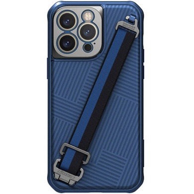 Карбоновая накладка Nillkin Strap Magnetic Case для Apple iPhone 14 Pro Max (6.7") Blue