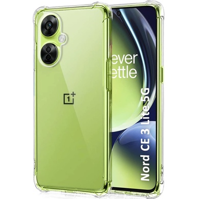 TPU чохол GETMAN Ease logo посилені кути Full Camera для OnePlus Nord CE 3 Lite, Безбарвний (прозорий)